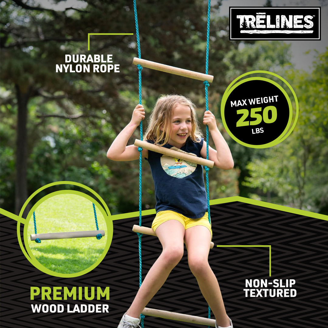 7 ft wood rope ladder holds 250 lbs by trelines