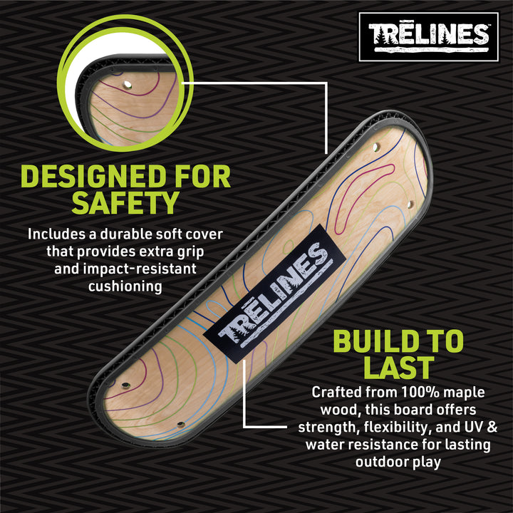 Surf swing skateboard deck with safety and durability features 