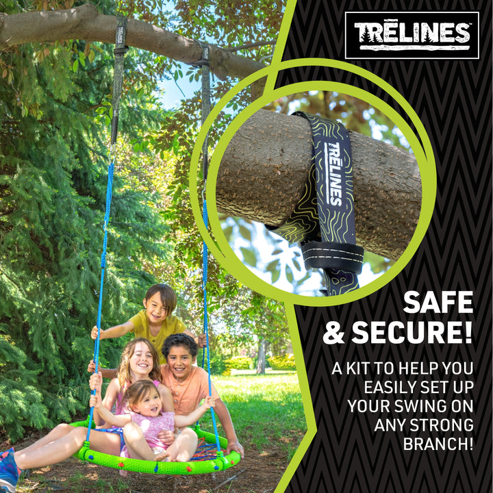 trelines tree swing hanging straps - hang from any strong branch