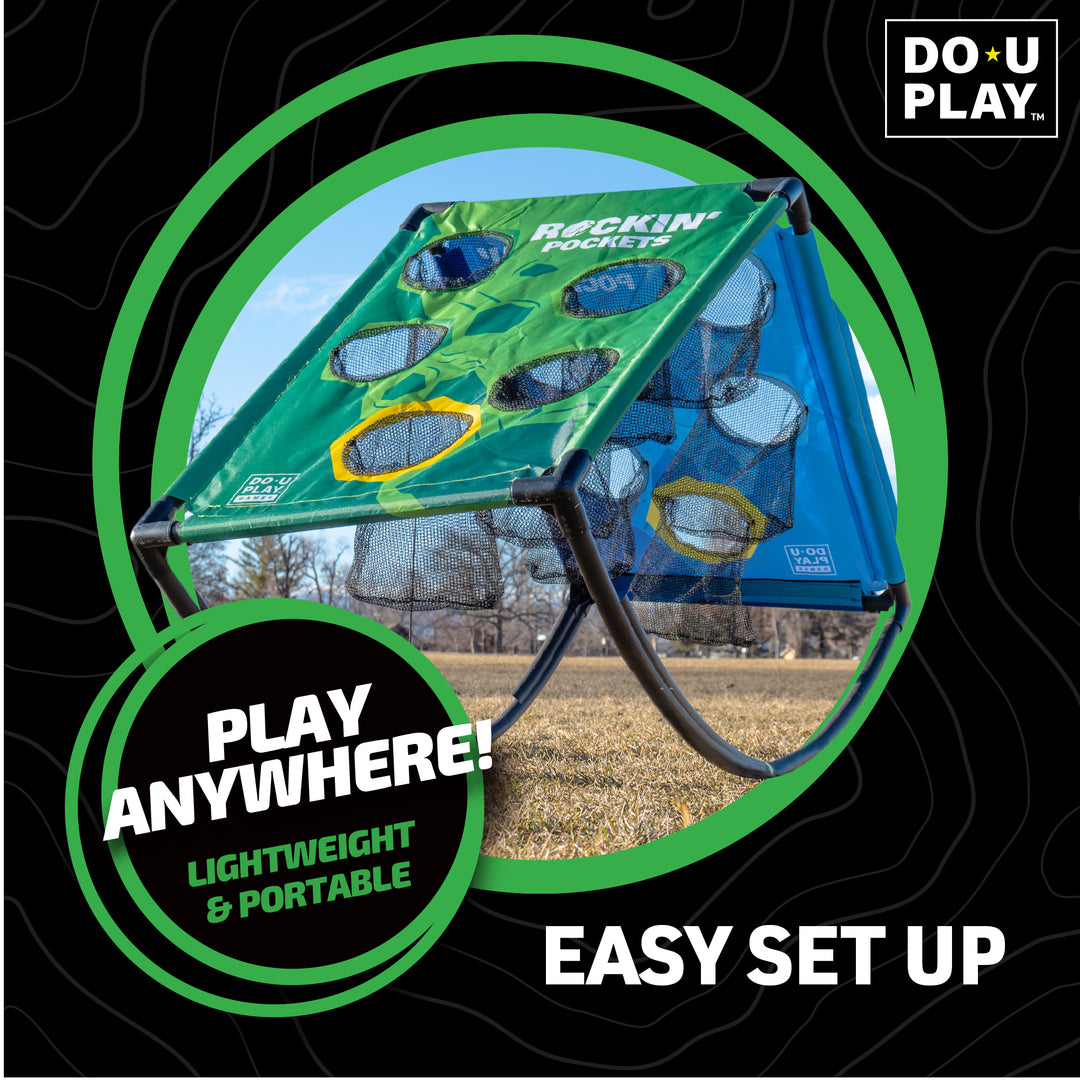 rockin pockets indoor or outdoor bean bag toss game