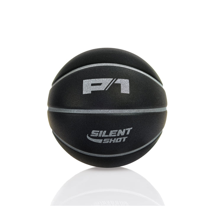 P1 Silent Shot Basketball in black with recessed grip channels