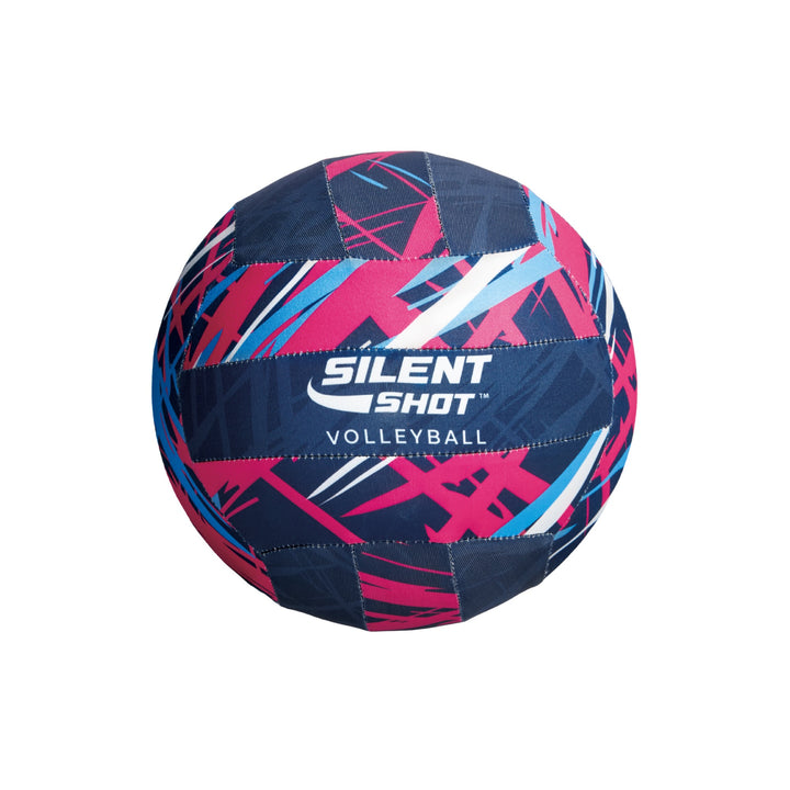 P1 Silent Shot Volleyball with pink, blue, navy, and white fabric cover