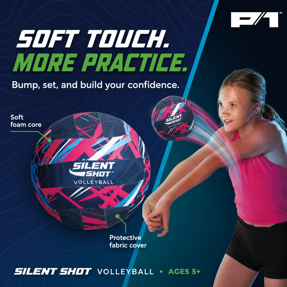 Silent Shot Volleyball soft foam core and protective fabric cover, ages 5+