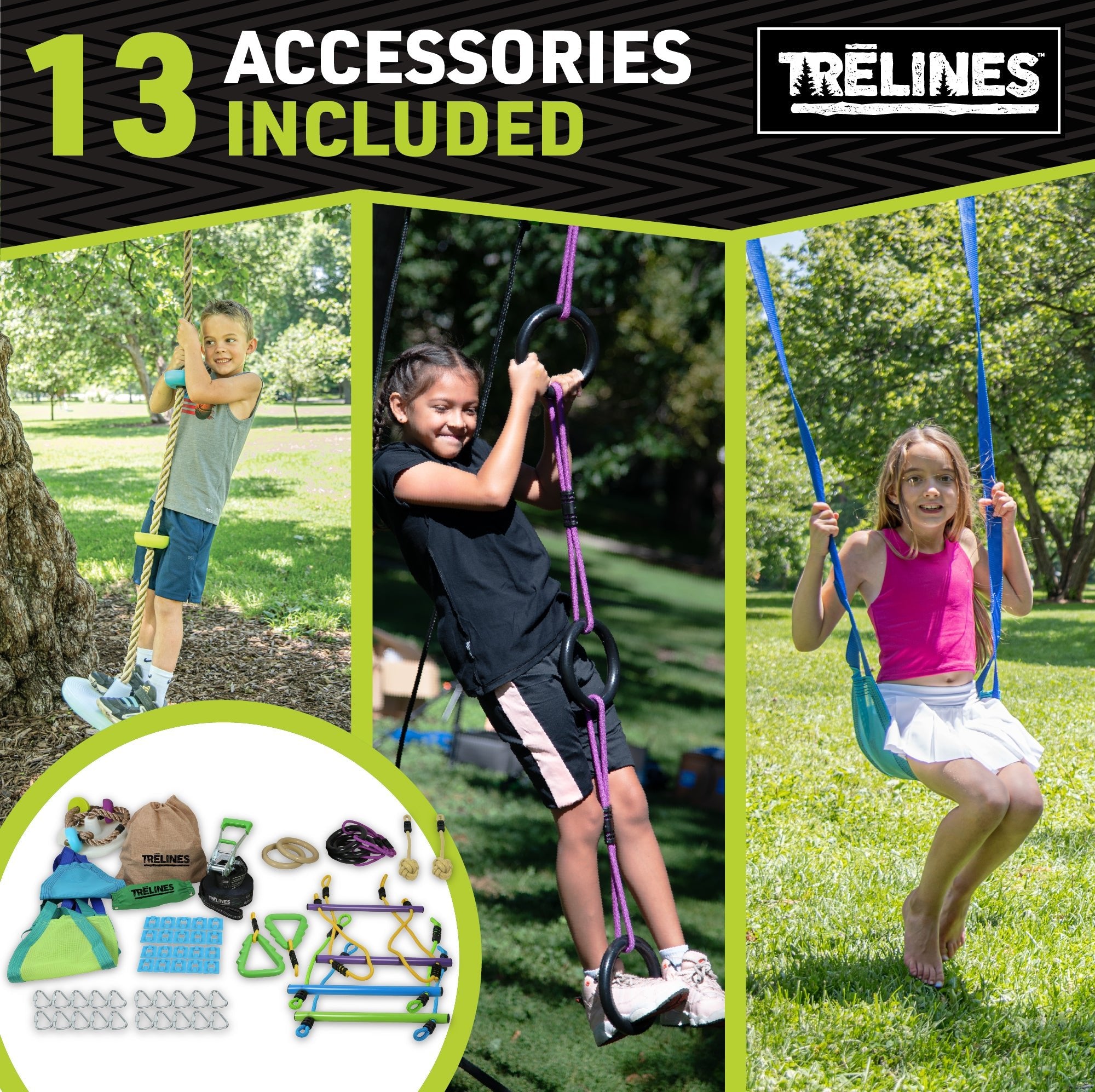 Combo Ninja 56 ft Swing & Obstacle Course Kit for Kids – Life Is