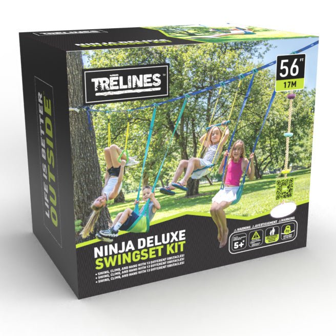 Combo Ninja Swingset 56 ft. - Swing Adventure Line and Ninja Adventure Line 2 in 1