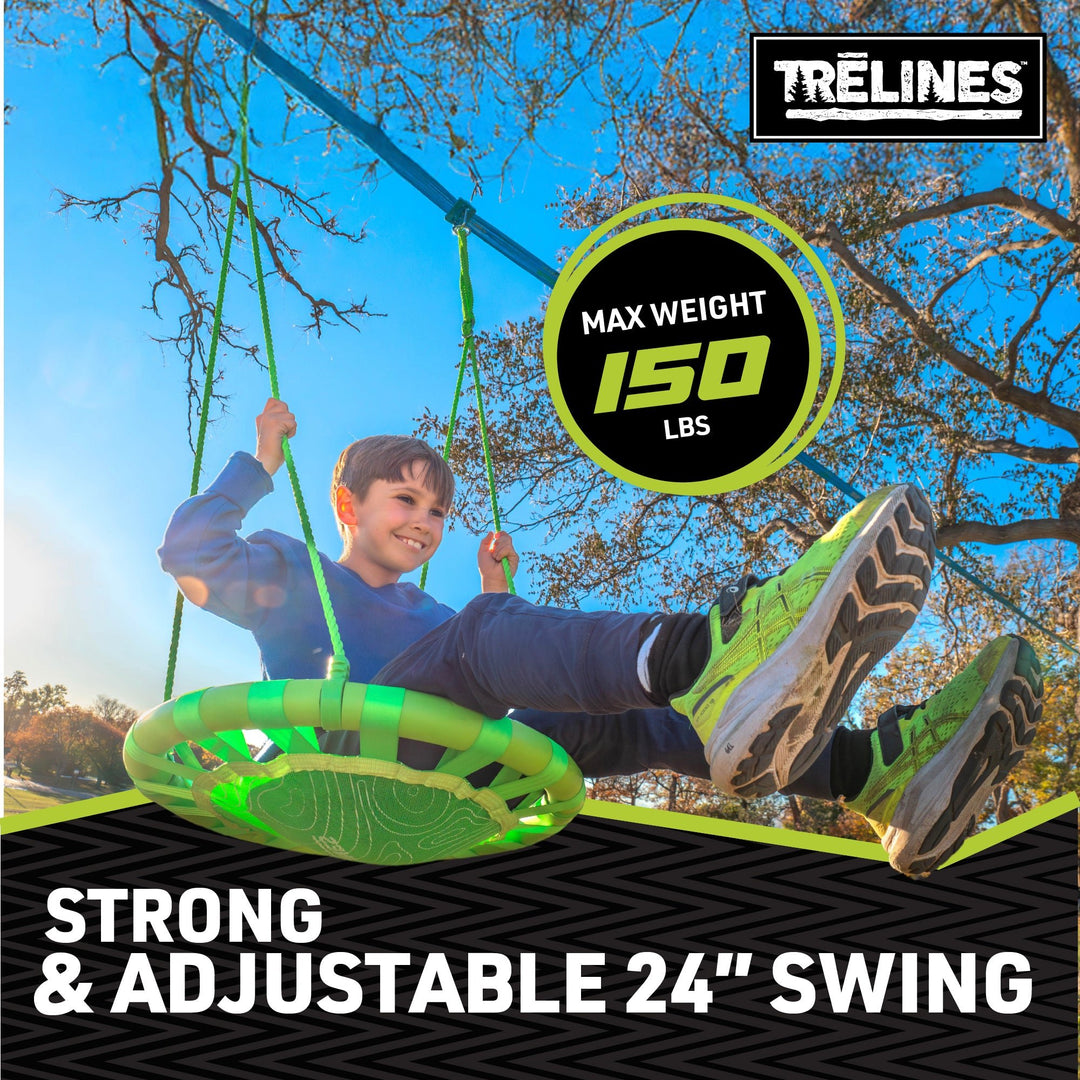 Deluxe Swing & Climb Bundle - Swingset Gymnastics + Rope Ladder + 24" Saucer Swing
