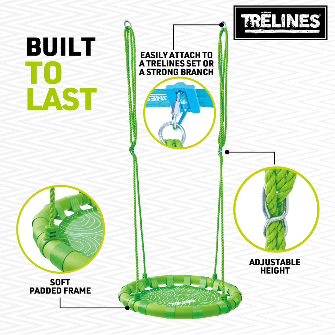 Outdoor hanging platform swing for kids with durable suspension ropes