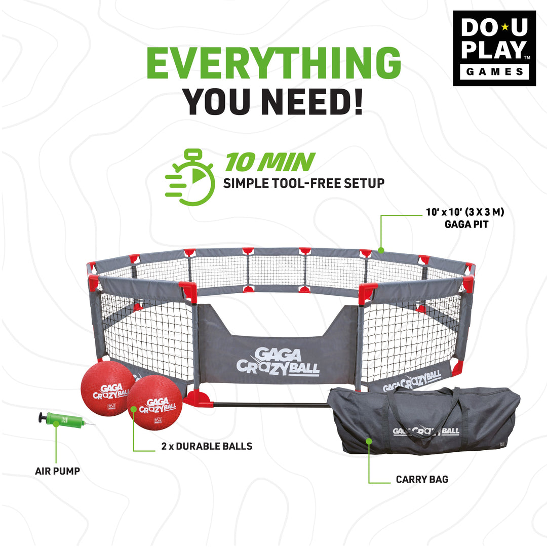 gaga crazy ball simple tool free fast setup 10 minutes