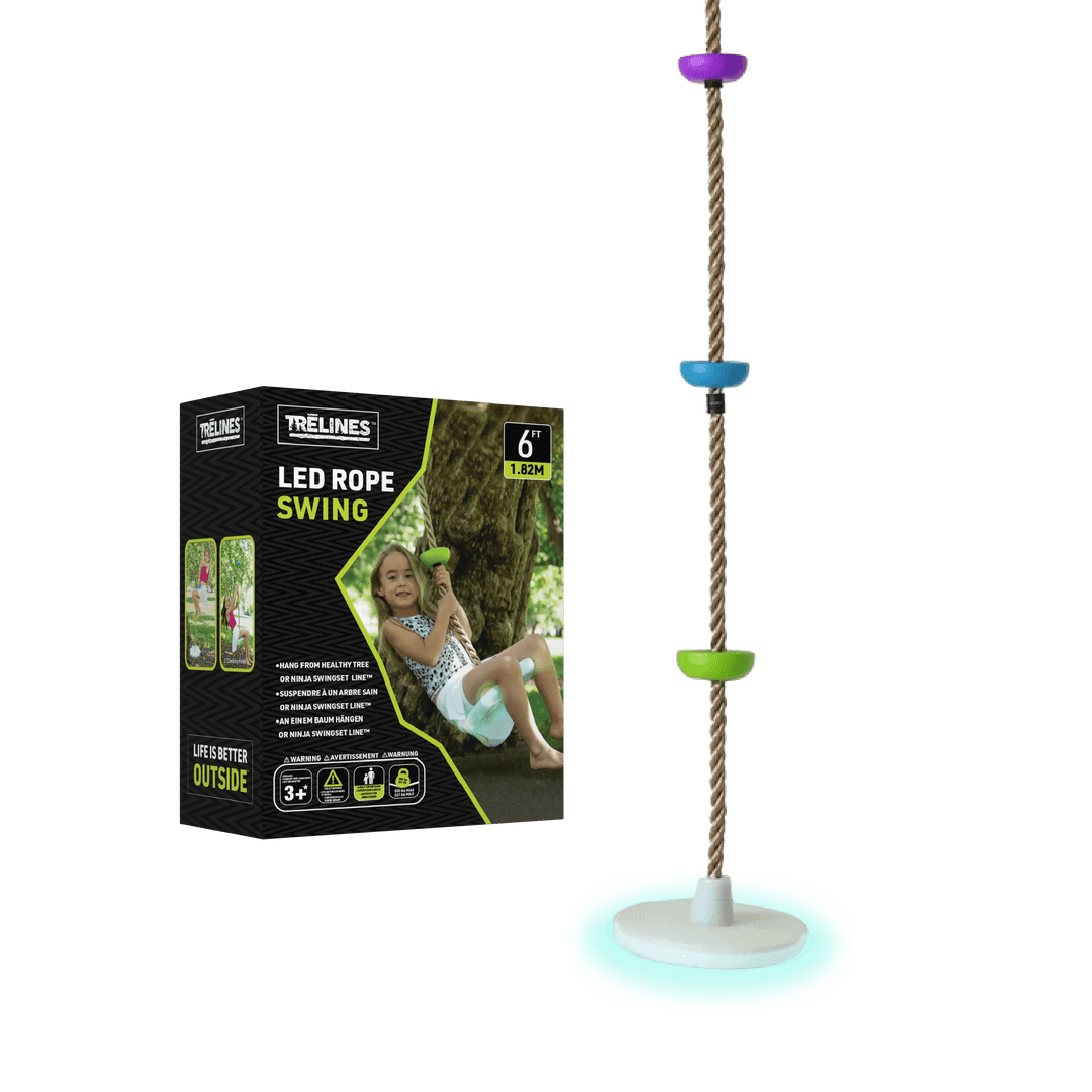 6 ft climbing rope swing with solid base to attach to backyard playset or tree