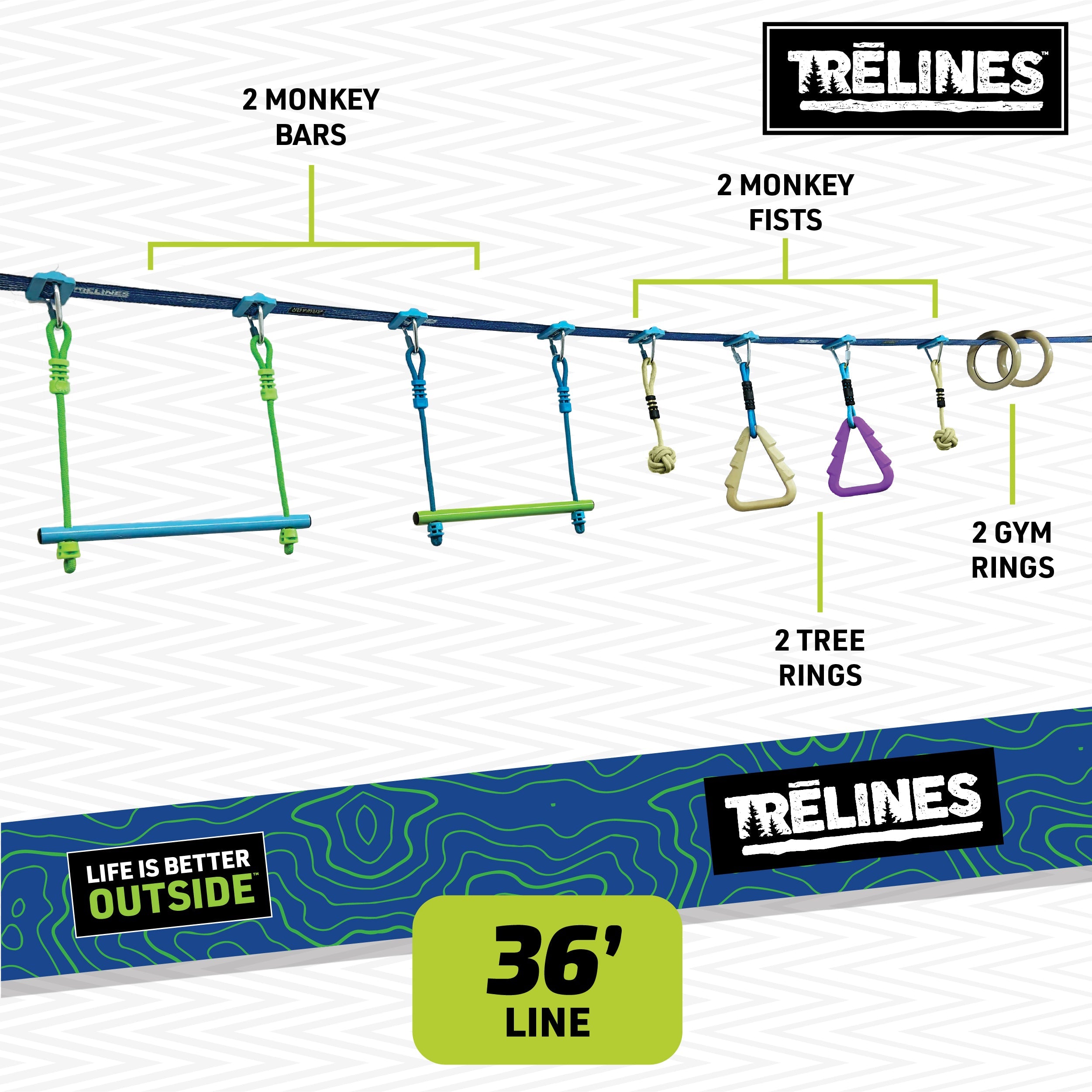 Ninja Adventure Line 36 ft. Slackline Obstacle Course – Life Is