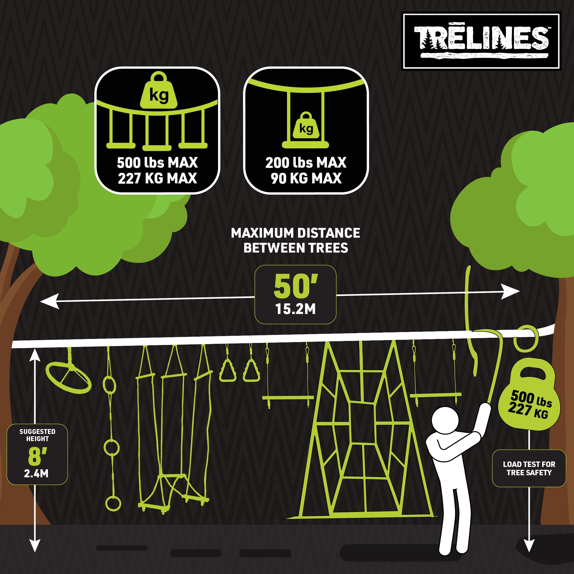 Combo Ninja Adventure Line 56' Backyard Obstacle Course Kit – Life