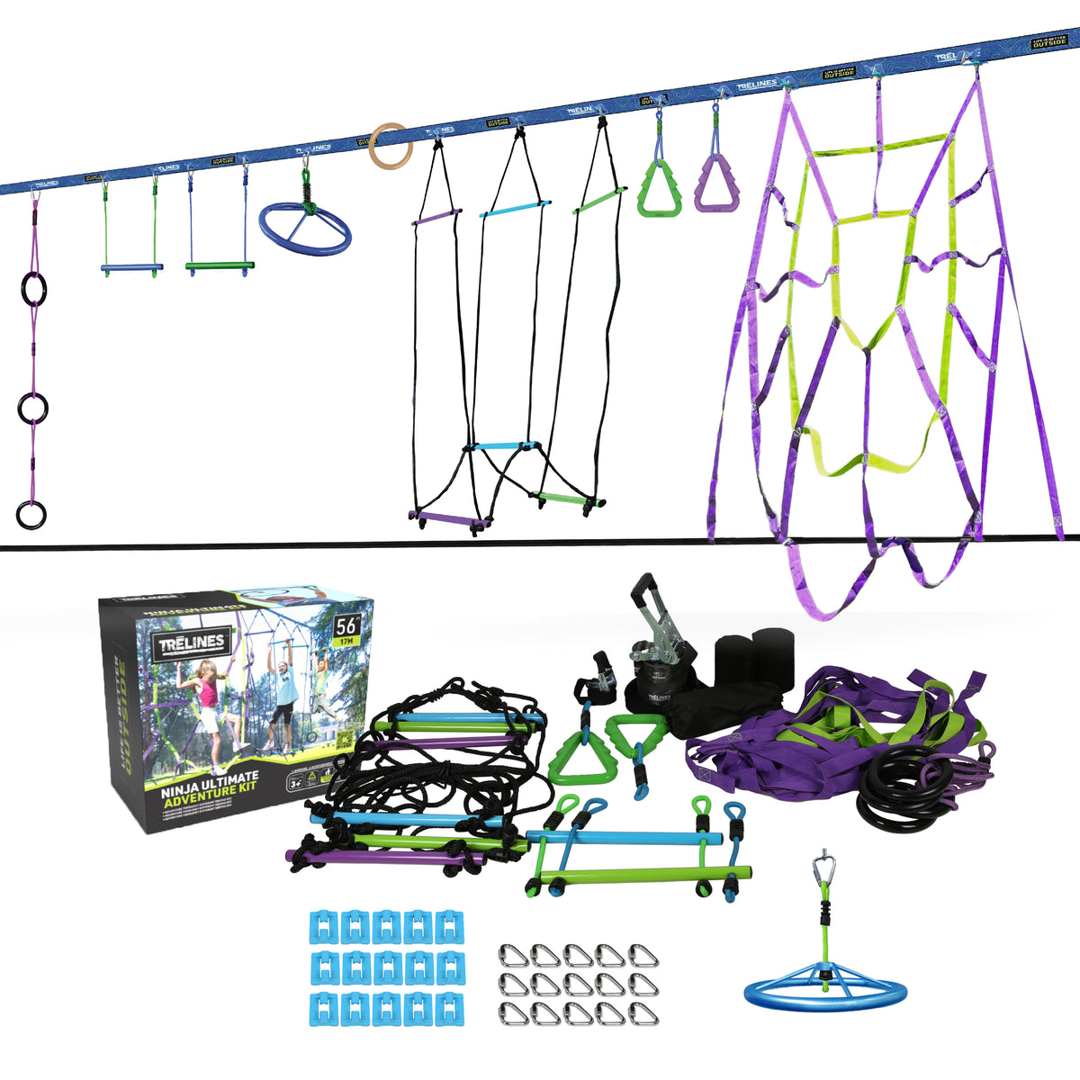 Combo Ninja Adventure Line 56' Backyard Obstacle Course Kit – Life Is ...