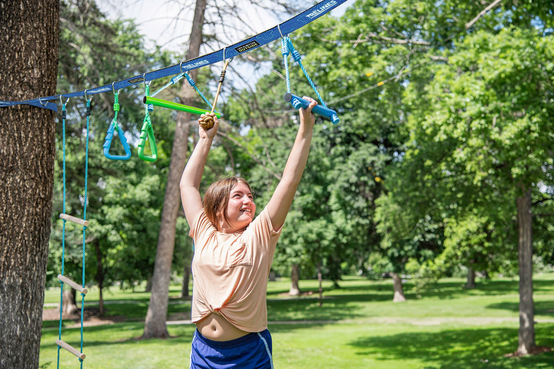 trelines ninja adventure line monkey fist monkey bar slackline obstacle course