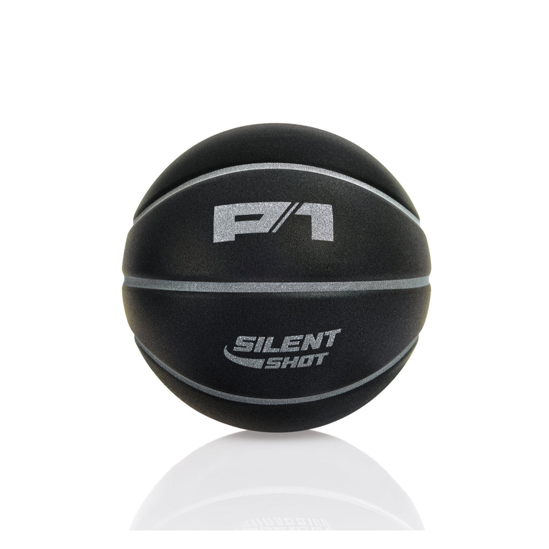 P1 Silent Shot Basketball in black with recessed grip channels