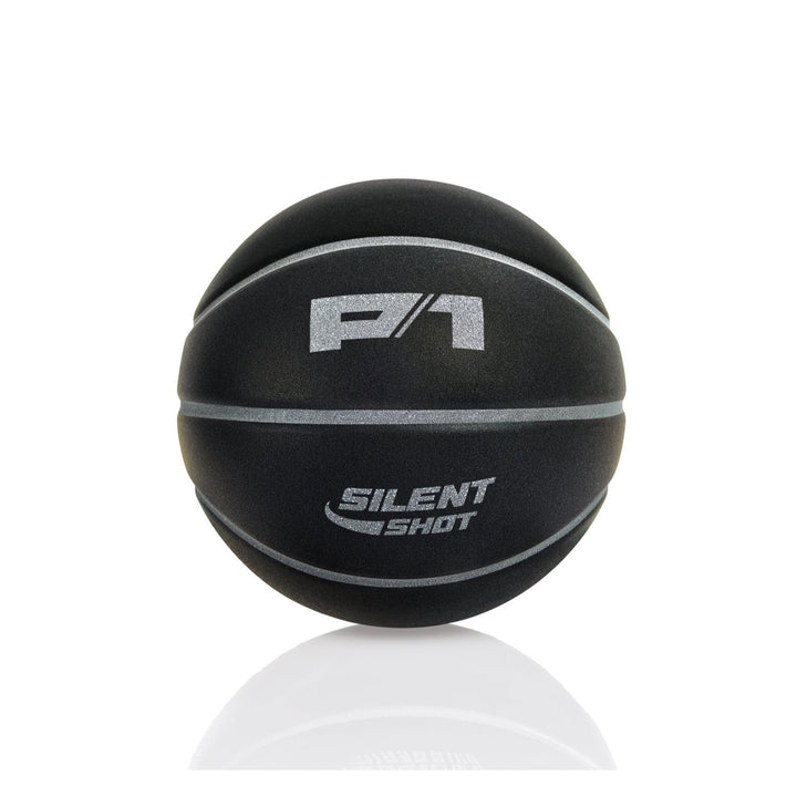 P1 Silent Shot Basketball in black with recessed grip channels