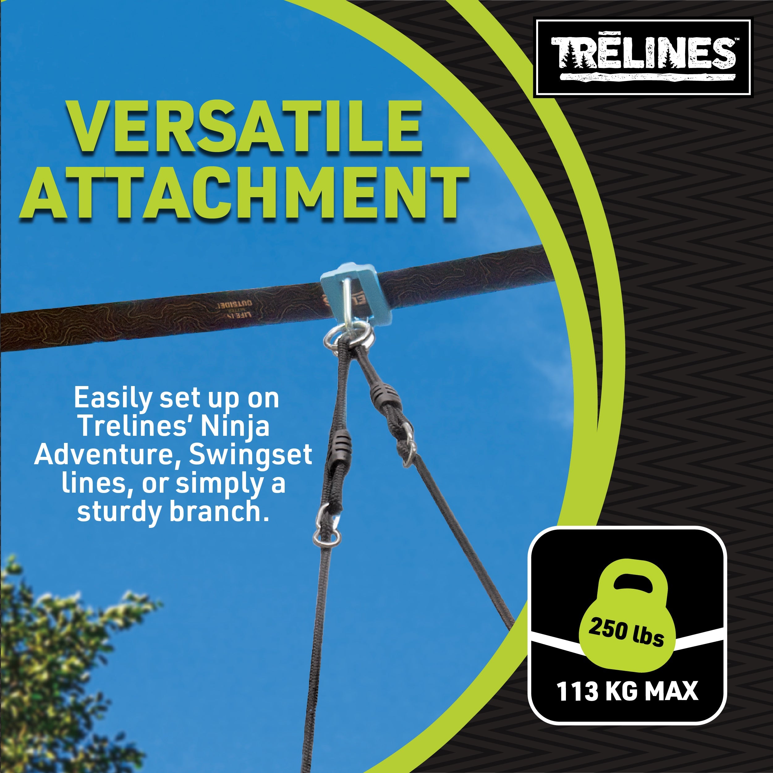 Surf & Swing Combo: Swingset Line, Treboard, Tree Protectors Surf & Swing Combo: Swingset Line, Treboard, Tree Protectors