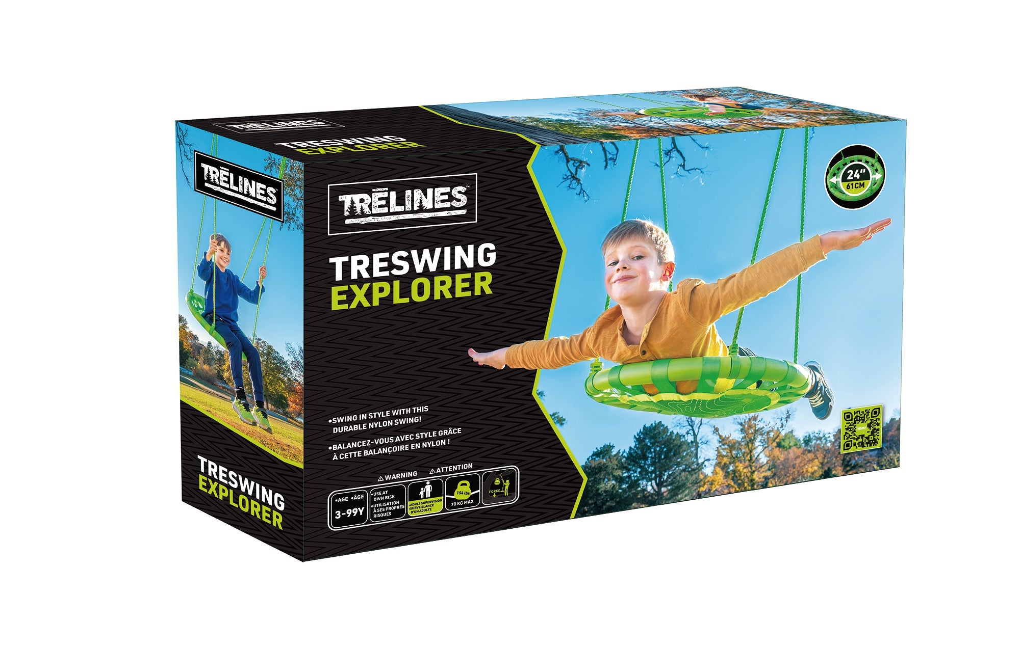 Treswing Explorer Tree Swing – 24” Outdoor Swing for Kids – Life
