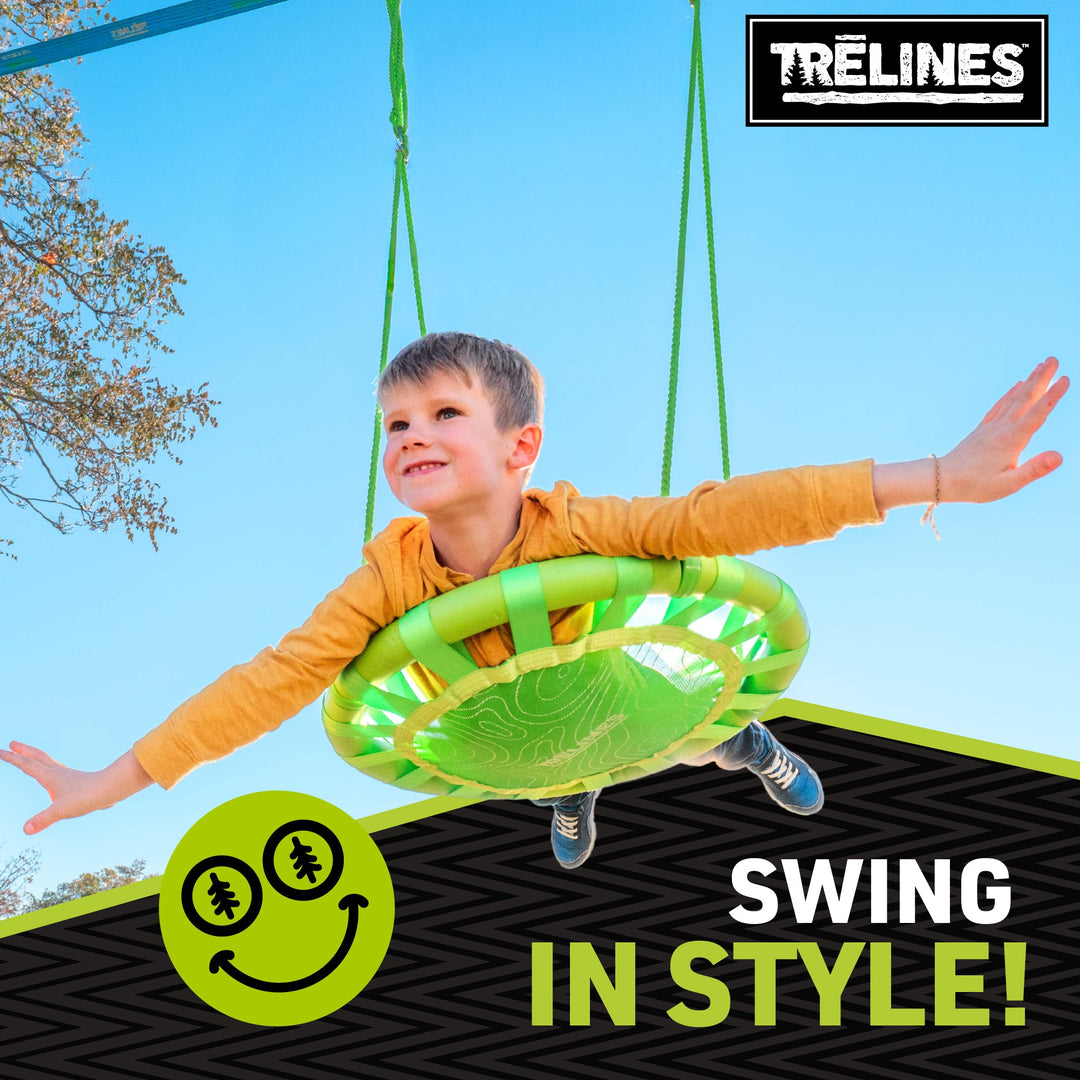 Easy assembly Treswing Explorer saucer swing for backyard and playground use