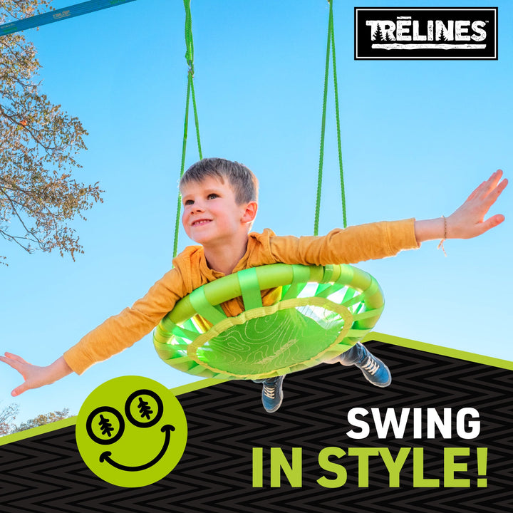 Easy assembly Treswing Explorer saucer swing for backyard and playground use