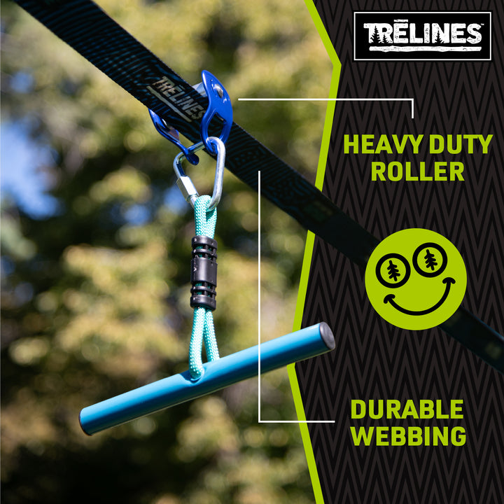 zipline for slackline heavy duty roller